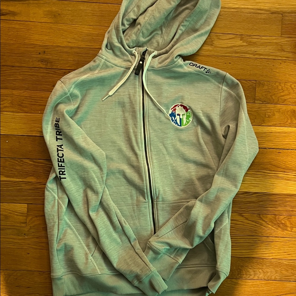 Craft Light Gray Zip-Up Hoodie with Logo